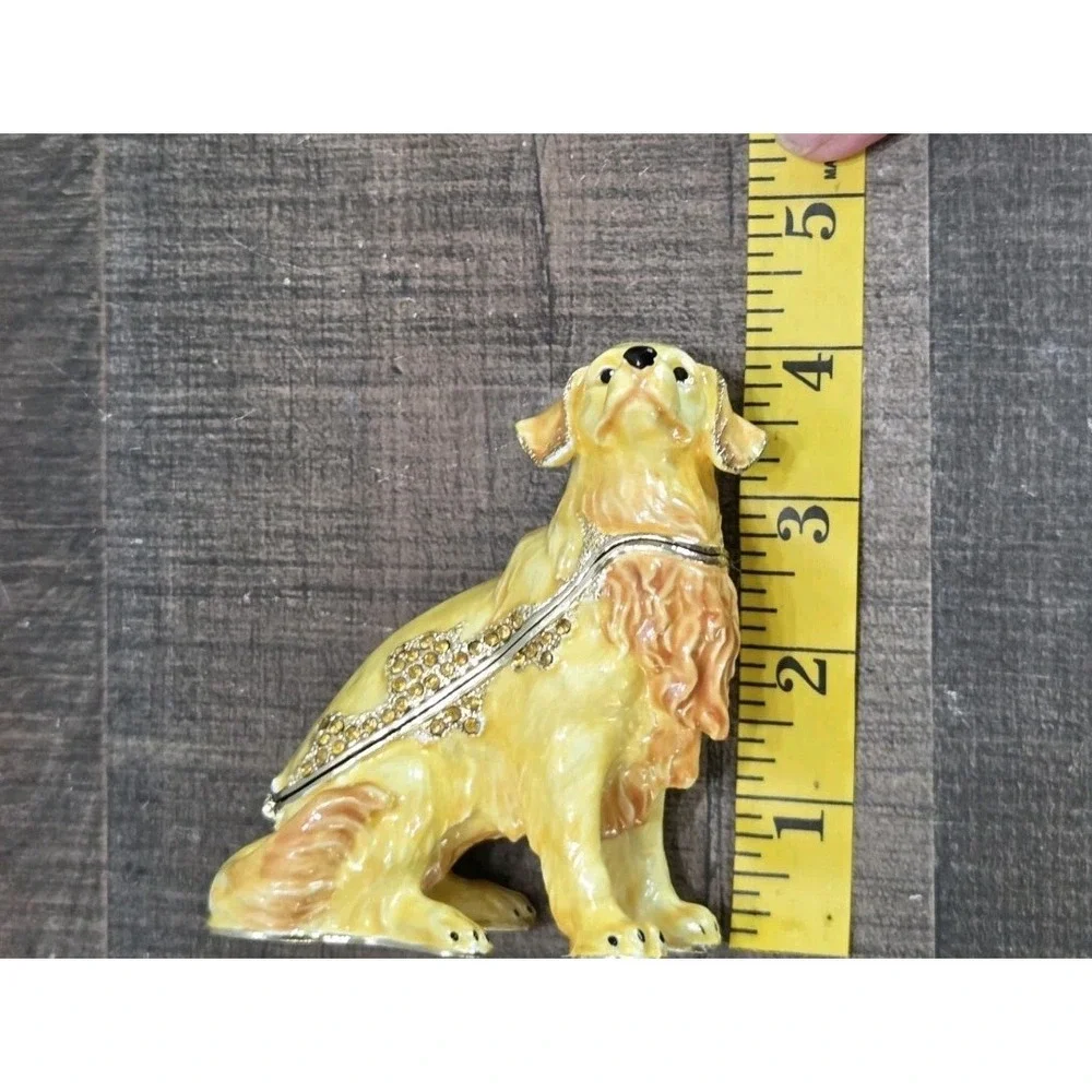 Ciel Jeweled Golden Retriever Dog. Hand Made With Swarovski Crystal Yellow